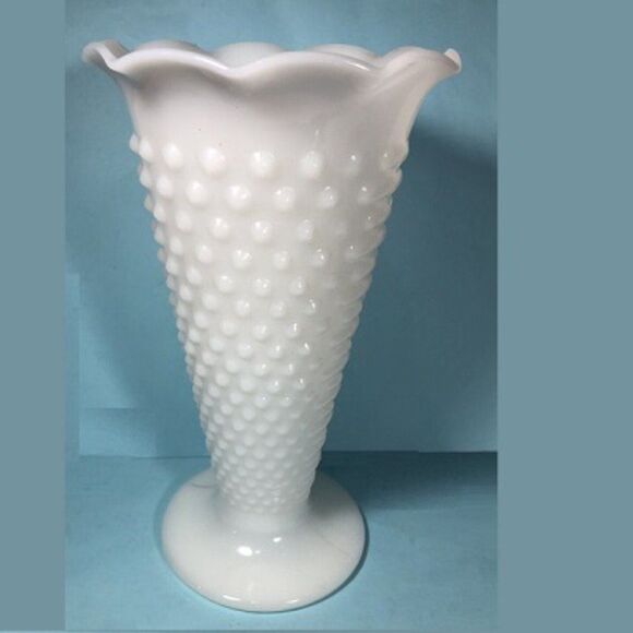 Hobnail Milk Glass Vase - Picture 1 of 7